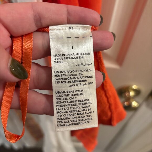 Chico's Embroidered White Maxi Dress (Small) with Orange Cardigan (Medium) ~ EUC - Picture 7 of 11